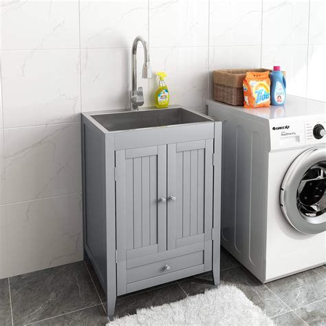 stainless steel laundry cabinet with china sink|stainless steel laundry utility sink.